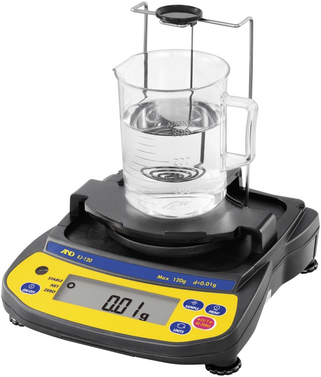A&D EJ-120 precision scale: Zero point calibration with the density  determination kit - Digital Scales Blog